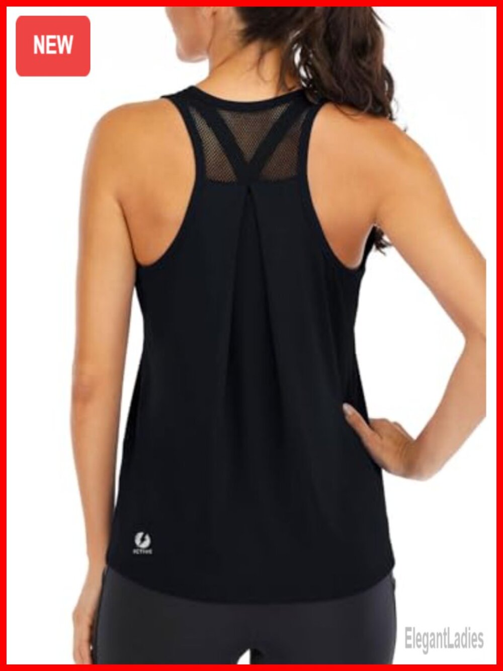 Loose Fit Racerback Mesh Backless Tank Top for Workout Running Yoga